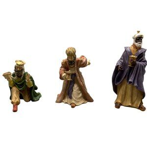 Avon 1996 Three Kings Nativity Figurine Set Vintage Hand-Painted Resin Used READ
